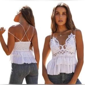Free People Intimately Adella Cami Bralette White Size Large